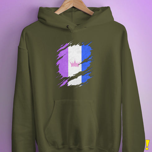 Drag Pride Flag Ripped Reveal Hoodie